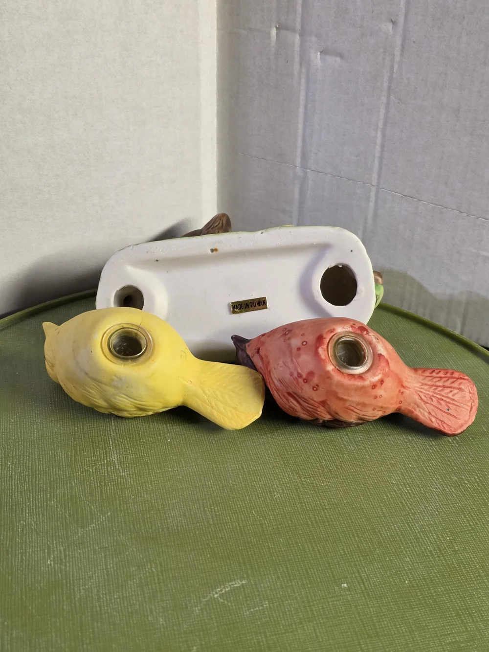 Vintage Birds Salt and Pepper Shakers with Nest Stand